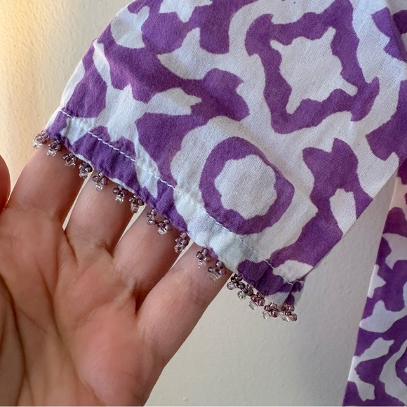 Roberta Roller Rabbit Irina Top Pleated Cotton Blouse - Picture 5 of 8